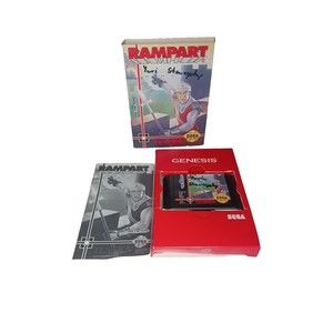 Rampart (Sega Genesis 1992) Cardboard Box Version - CIB Complete With Manual